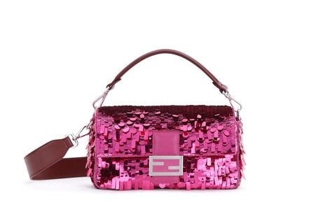 fendi pink beaded baguette|fendi pink sequin baguette.